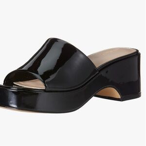 The Drop Black patent platform slide new w/o tags size 8